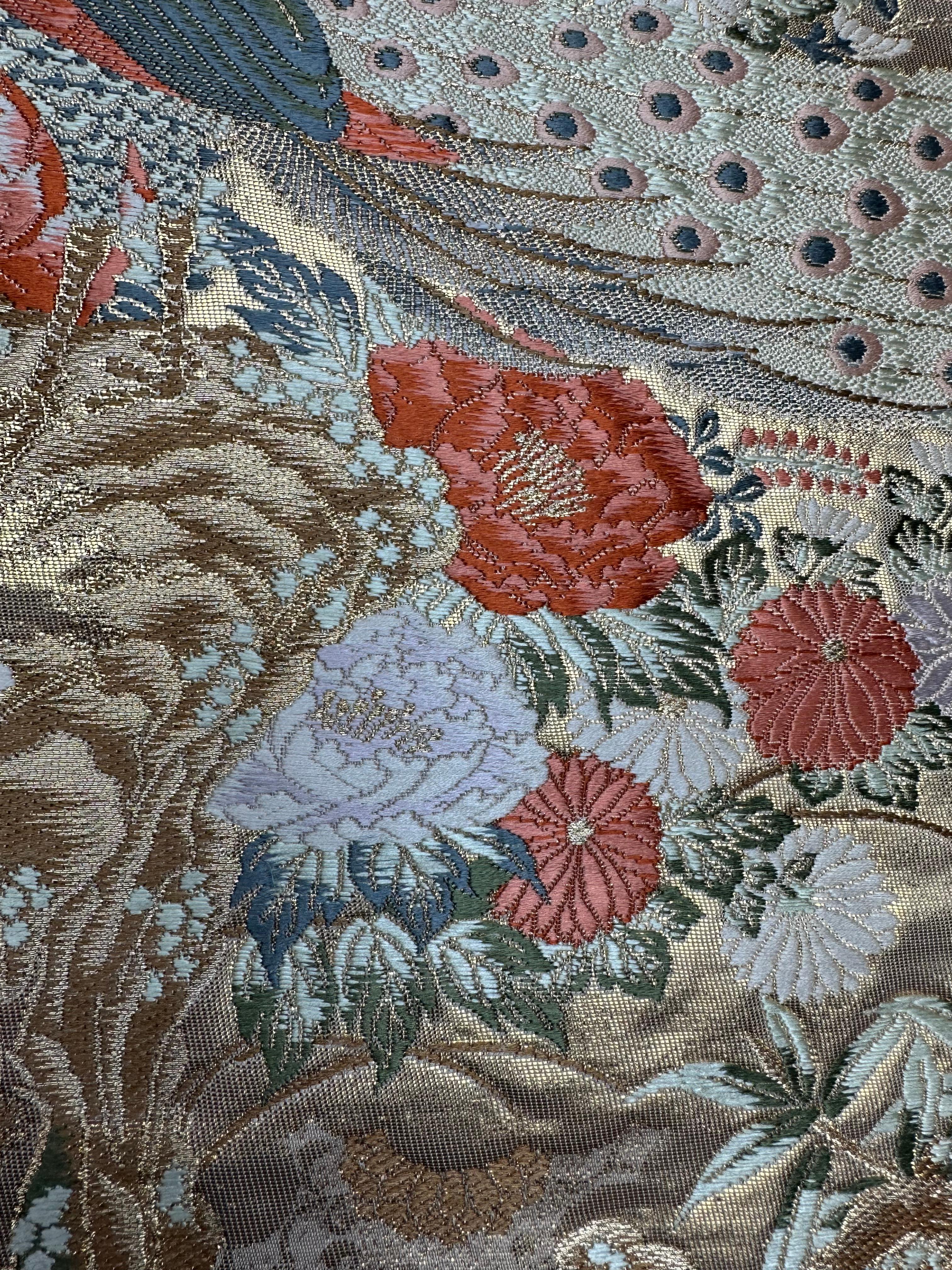 Japanese Art / Kimono Art, the Queen of Peacocks For Sale 1