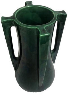 Japanese Art Nouveau, Awaji Ware Art Studio Pottery Flower Vase, Ca. 1900