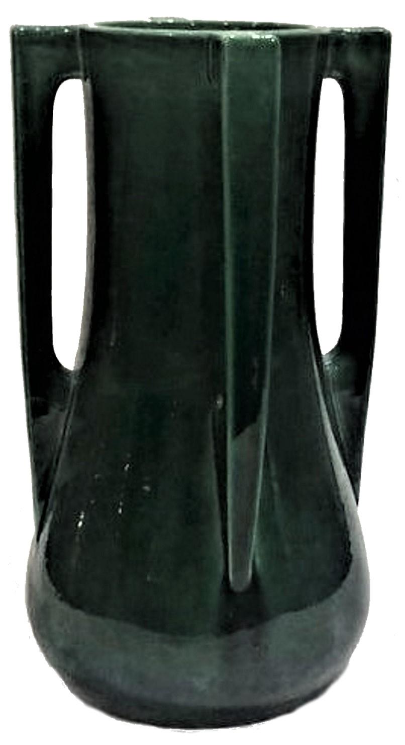 Ceramic Japanese Art Nouveau, Awaji Ware Art Studio Pottery Flower Vase, Ca. 1900 For Sale