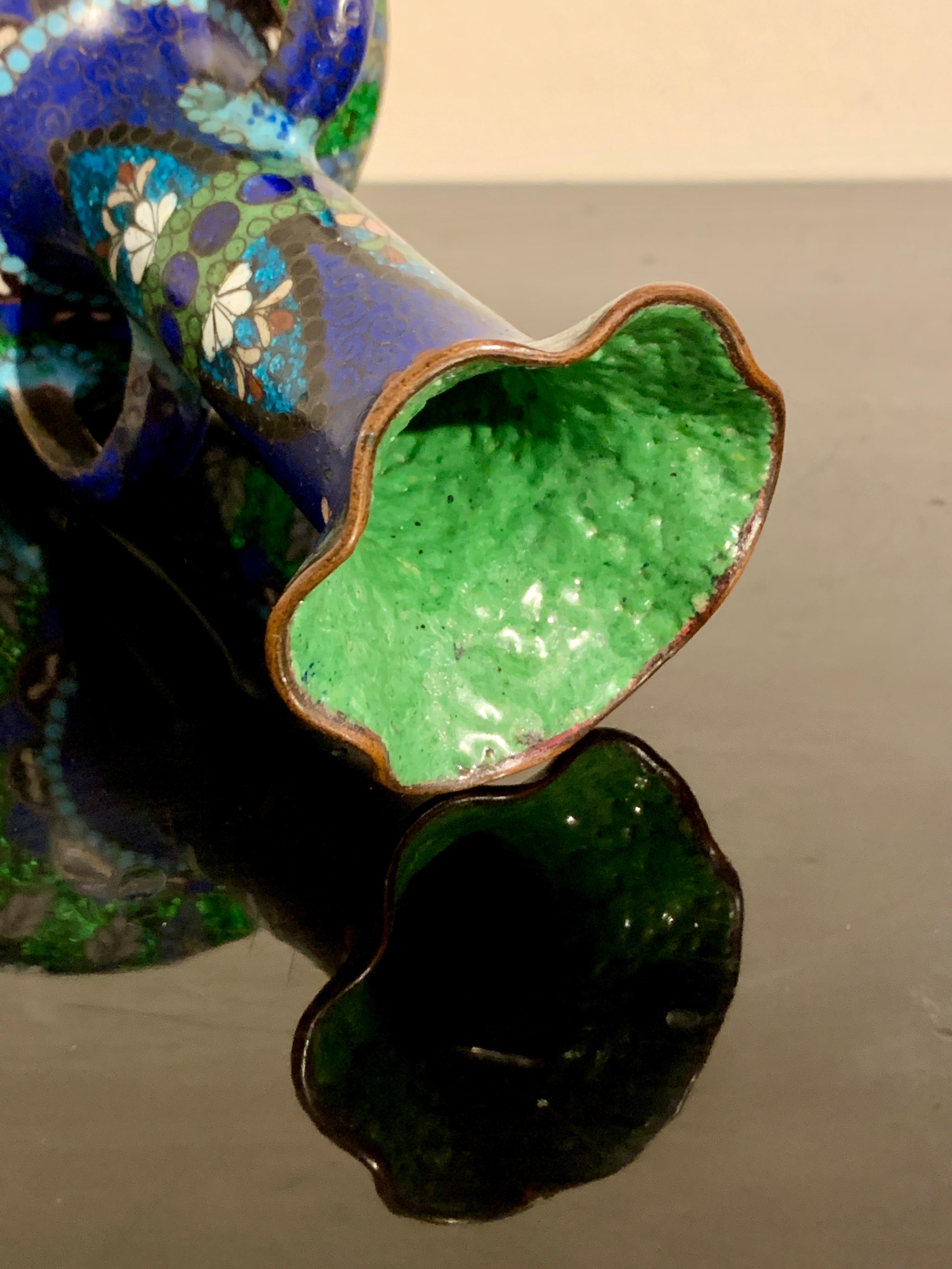 Japanische Cloisonne- und Ginbari-Amphora-Vase im Jugendstil, Meiji-Zeit, Japan im Angebot 6