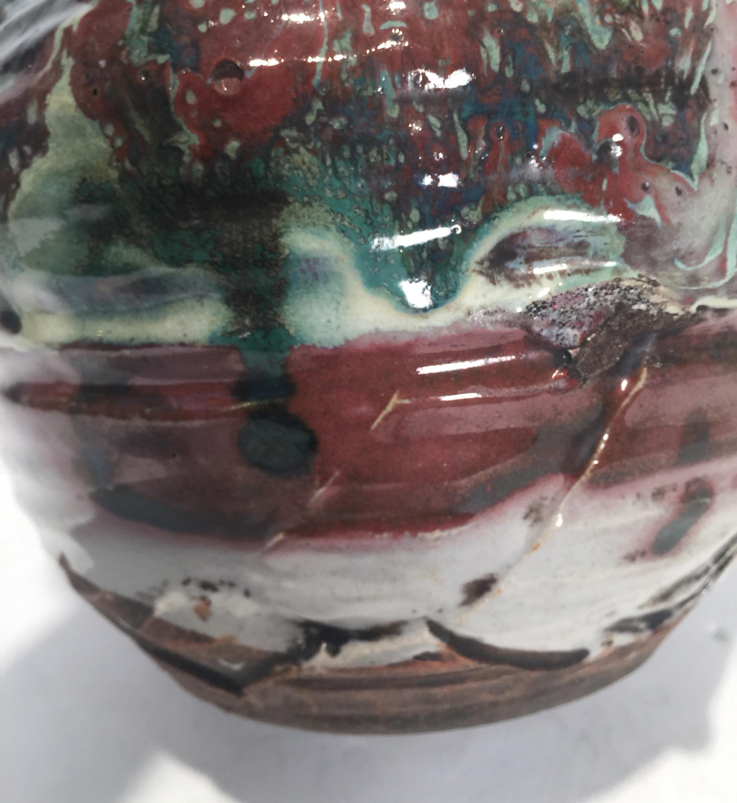 Japanese Art Pottery Sumida Gawa Vase 5