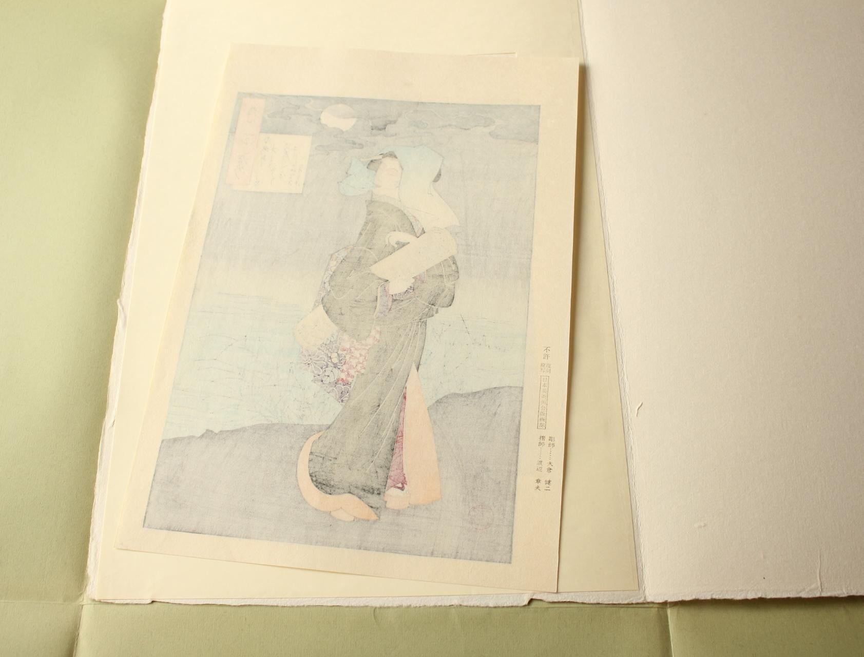 Arte giapponese Yoshitoshi Tsukioka Stampa su legno [No10 Tsuji Gimi] Ukiyoe in vendita 8