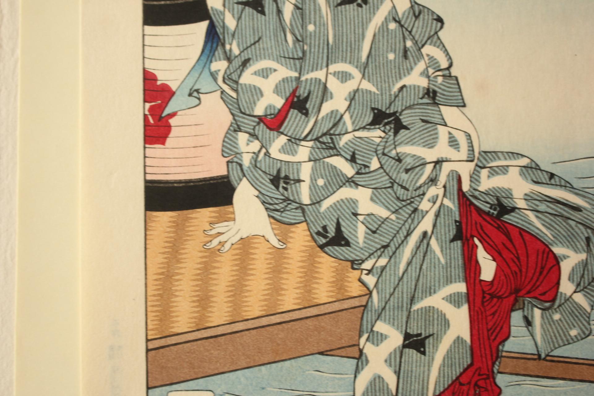 Arte giapponese Tsukioka Yoshitoshi Tsukioka Woodblock print [No9 Shijo Noryo]  Ukiyoe in vendita 3