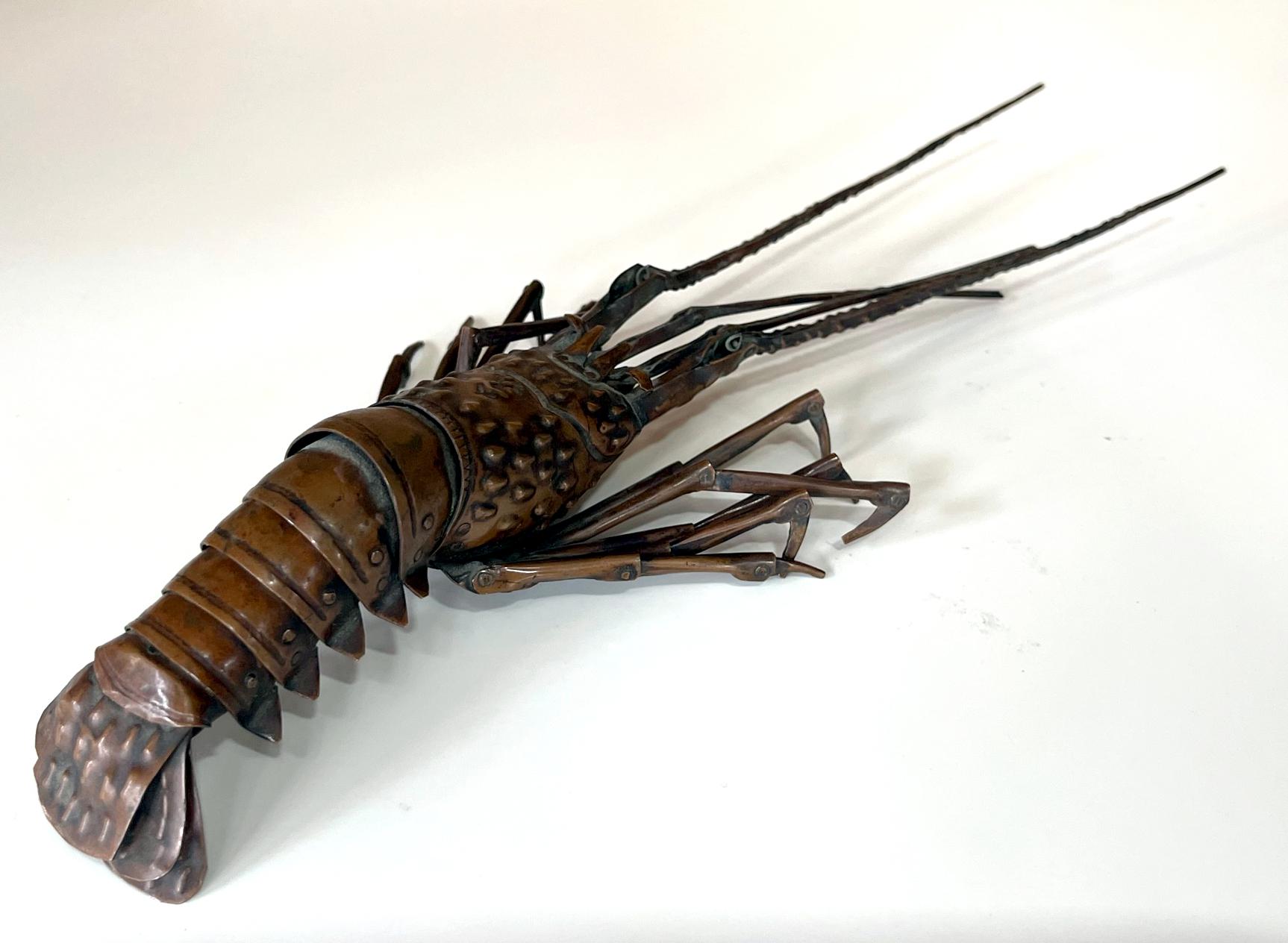 Japanese Articulate Lobster Jizai Okimono Meiji Period Signed In Good Condition In Atlanta, GA