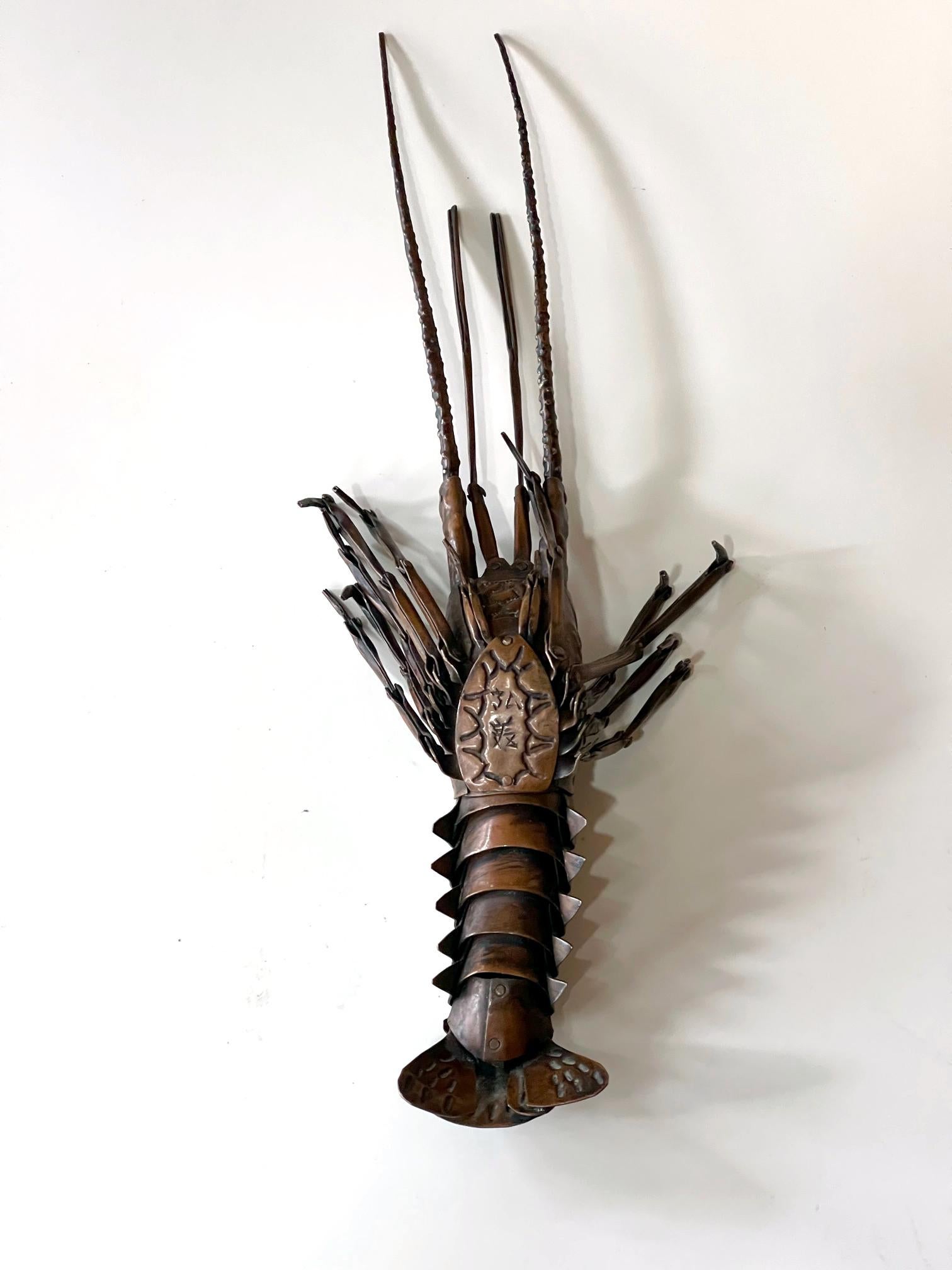 20th Century Japanese Articulate Lobster Jizai Okimono Meiji Period Signed