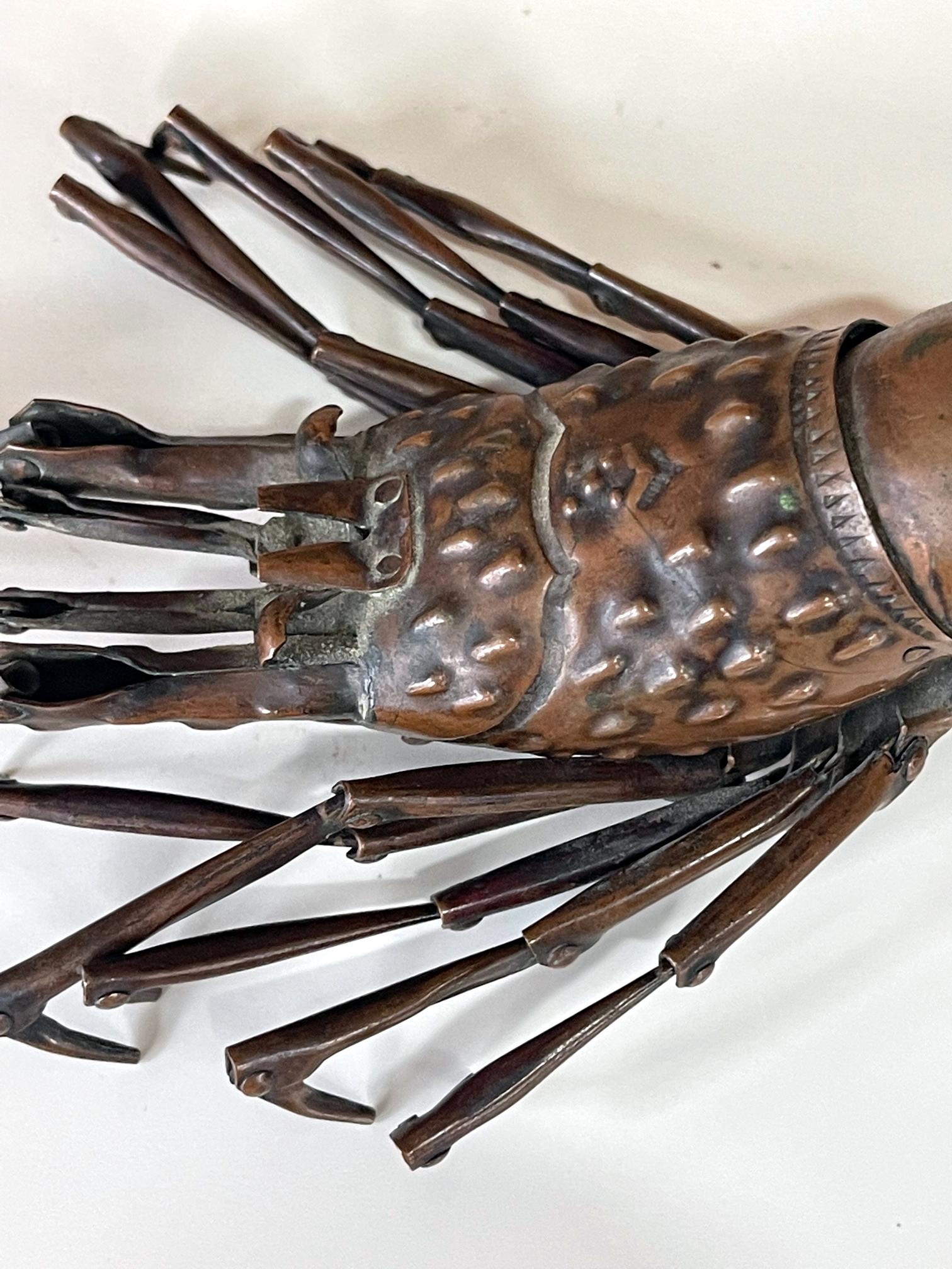 Japanese Articulate Lobster Jizai Okimono Meiji Period Signed 2