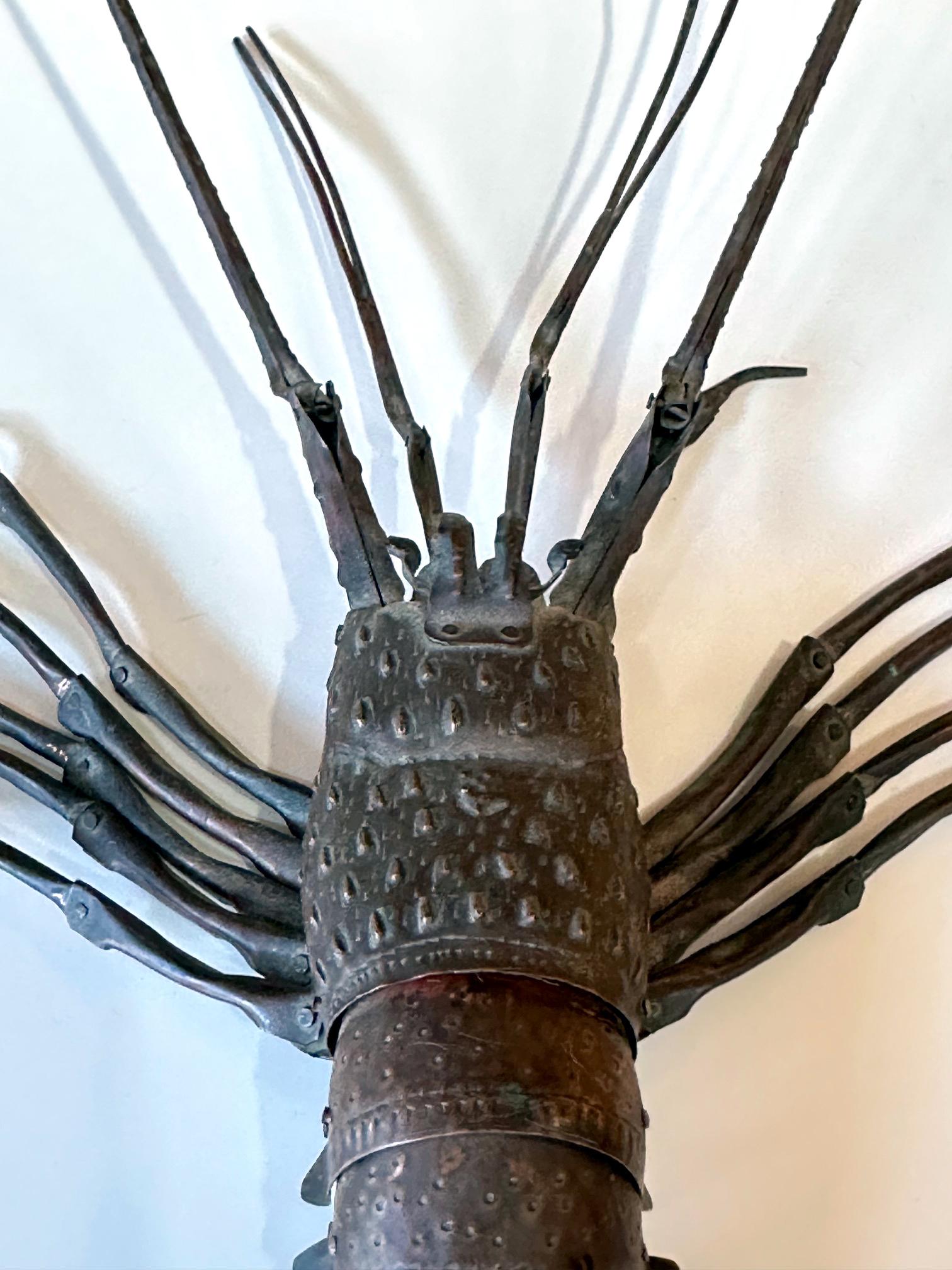 Japanese Articulate Lobster Jizai Okimono Myochin Hiroyoshi Meiji Period In Good Condition In Atlanta, GA