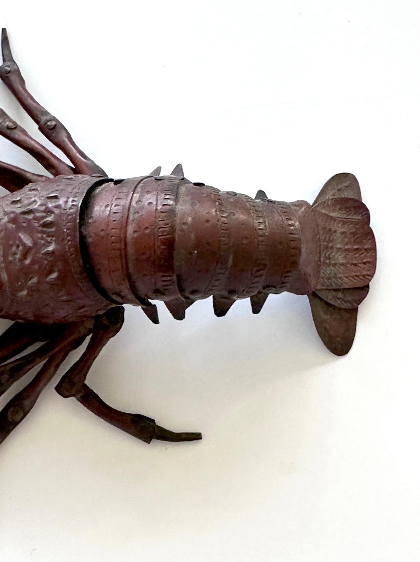 20th Century Japanese Articulate Lobster Jizai Okimono Myochin Hiroyoshi Meiji Period