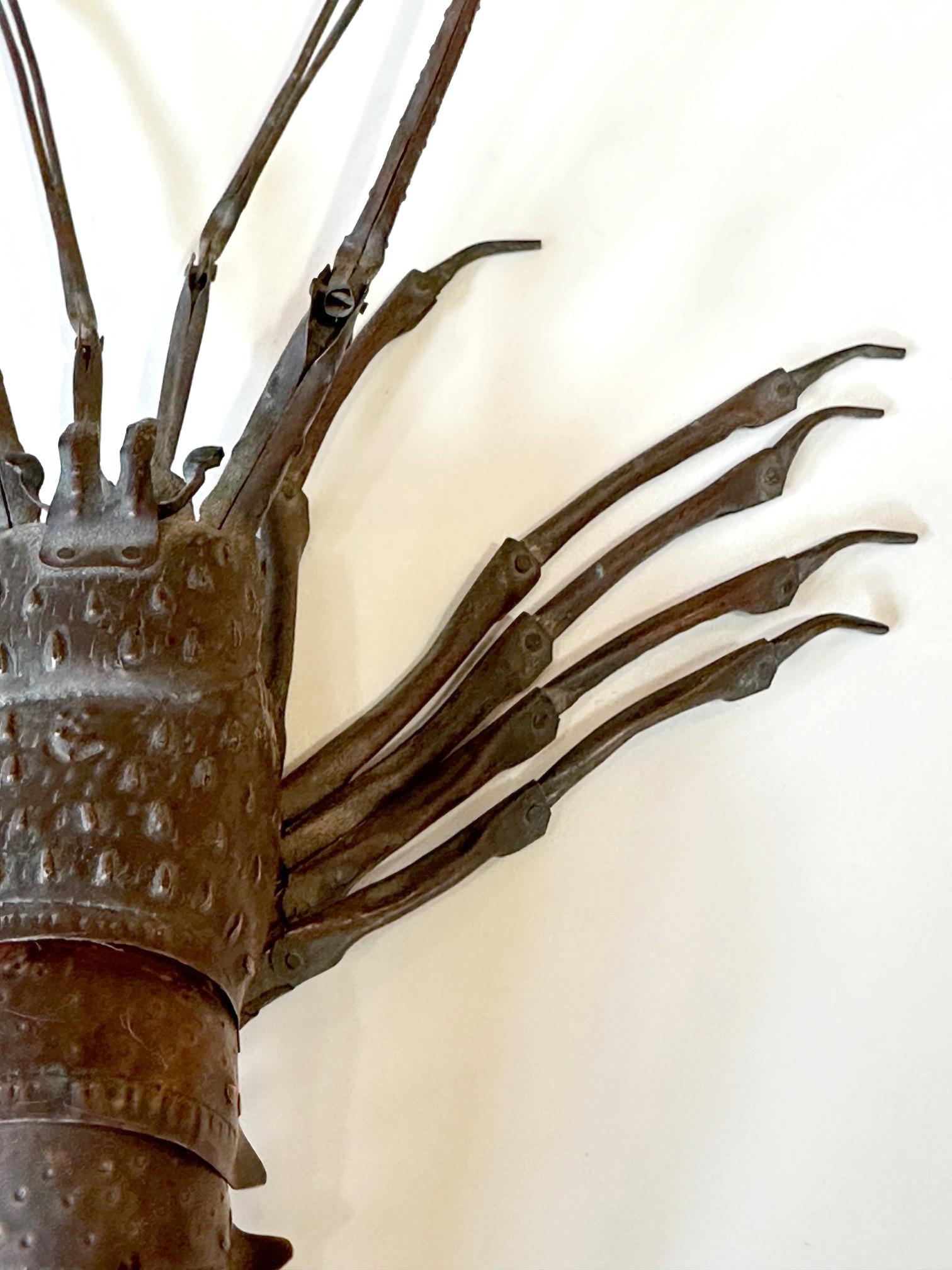 Copper Japanese Articulate Lobster Jizai Okimono Myochin Hiroyoshi Meiji Period