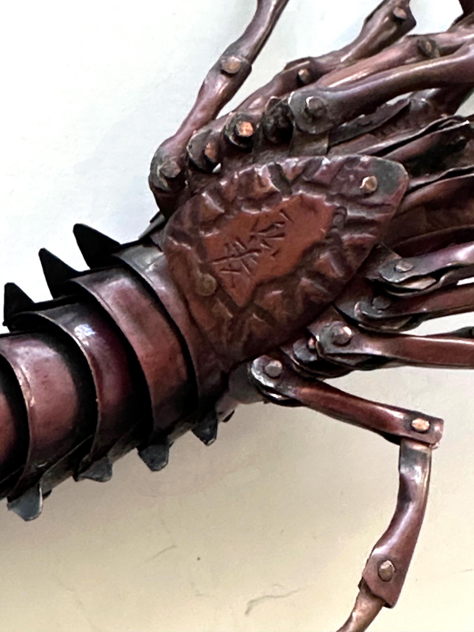Japanese Articulate Lobster Jizai Okimono Myochin Hiroyoshi Meiji Period 1