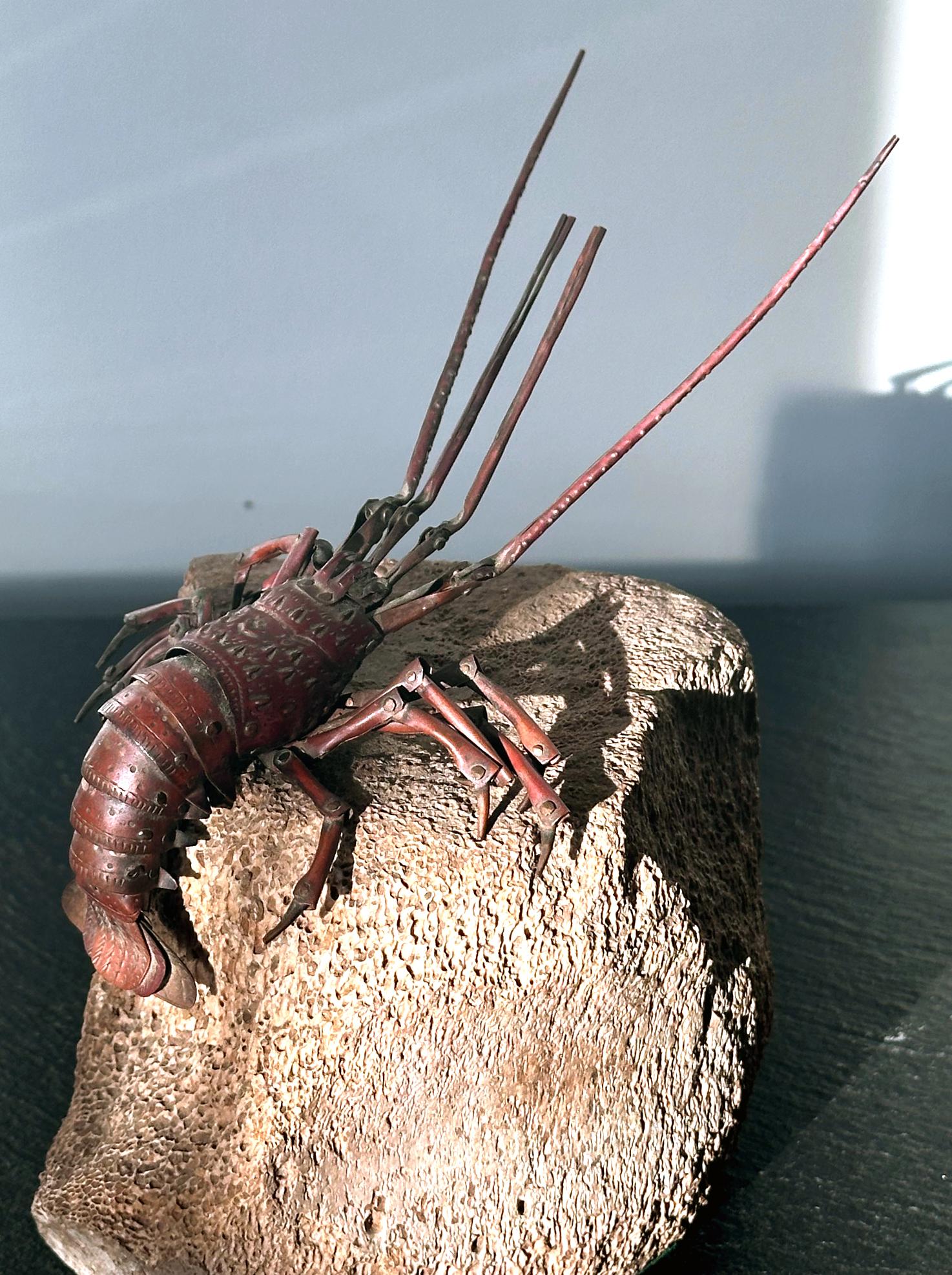 Japanese Articulate Lobster Jizai Okimono Myochin Hiroyoshi Meiji Period 3
