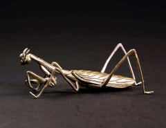 Japanese Articulate Praying Mantis Jizai Okimono Myochin Linage Signed