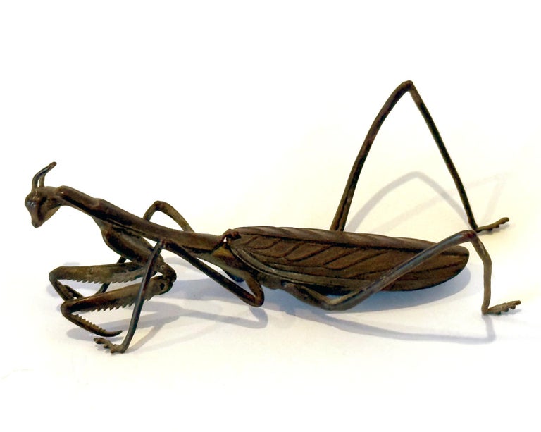 Japanese Articulate Praying Mantis Jizai Okimono Myochin Linage