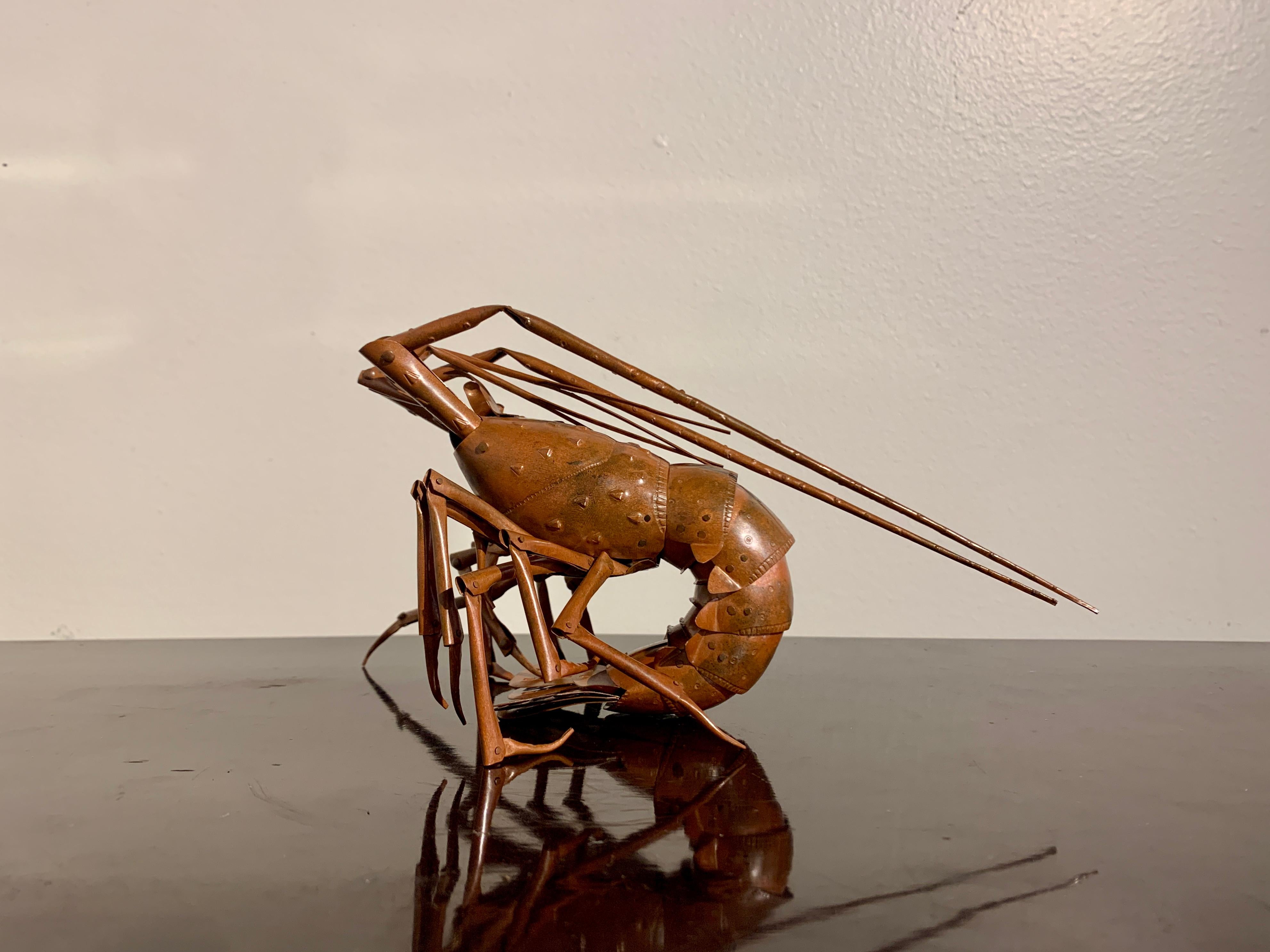 Showa Modèle réduit japonais articulé d'un homard, par Myochin Muneyuki, milieu du XXe siècle