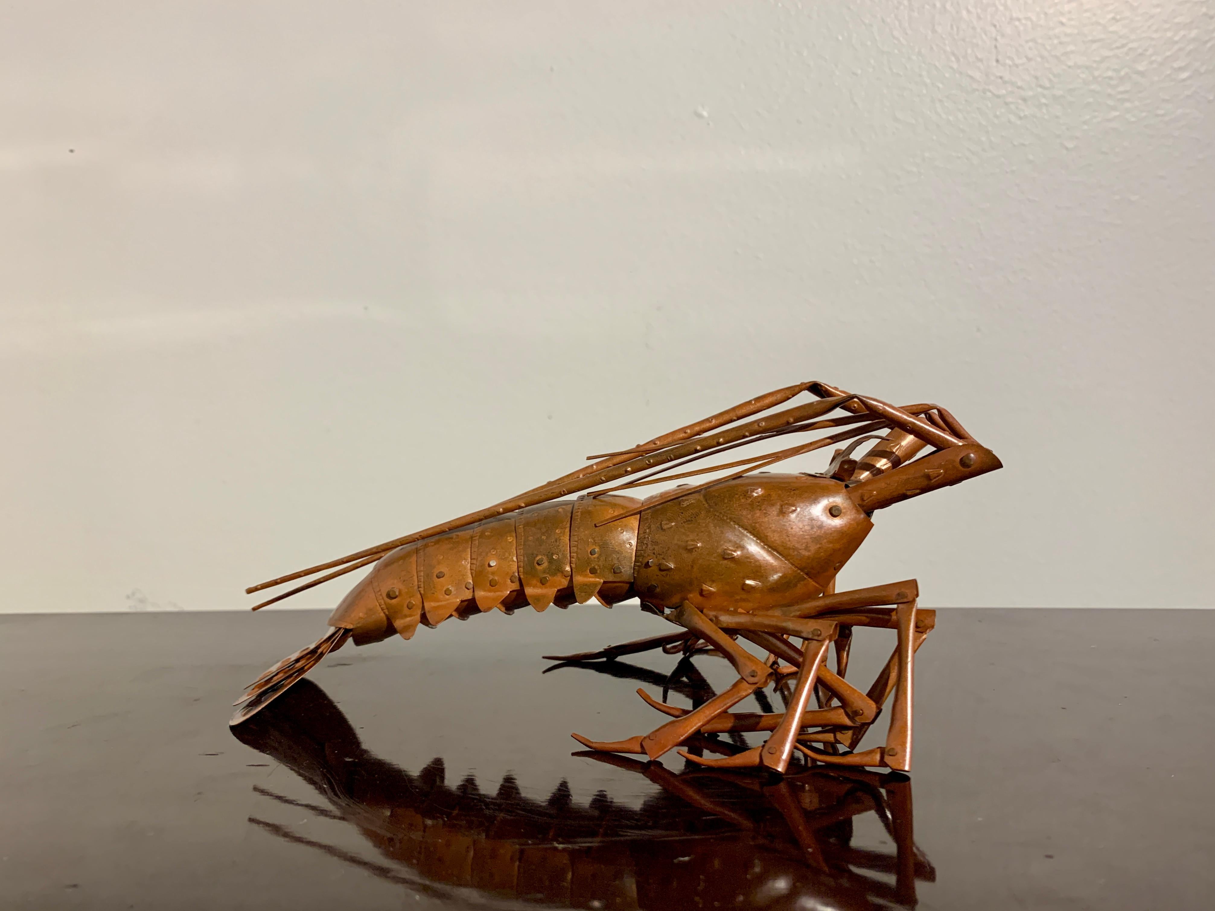 Japonais Modèle réduit japonais articulé d'un homard, par Myochin Muneyuki, milieu du XXe siècle