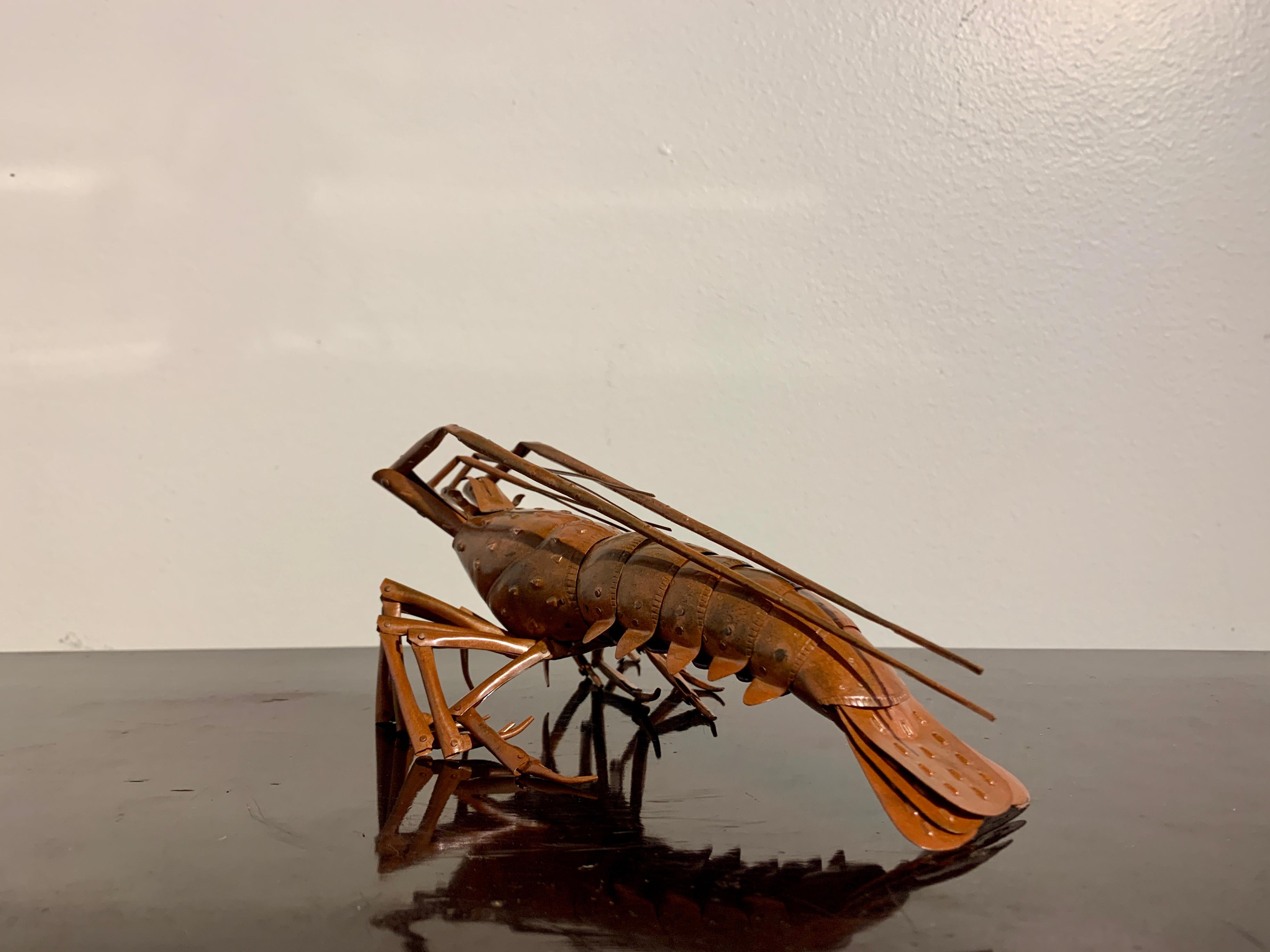 Showa Japanese Articulated Model of a Lobster, by Myochin Muneyuki, Mid 20th Century