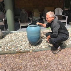 Japanese Artisan Big 28" Blue Shigaraki Pot 28" Tall, One-of-a-Kind