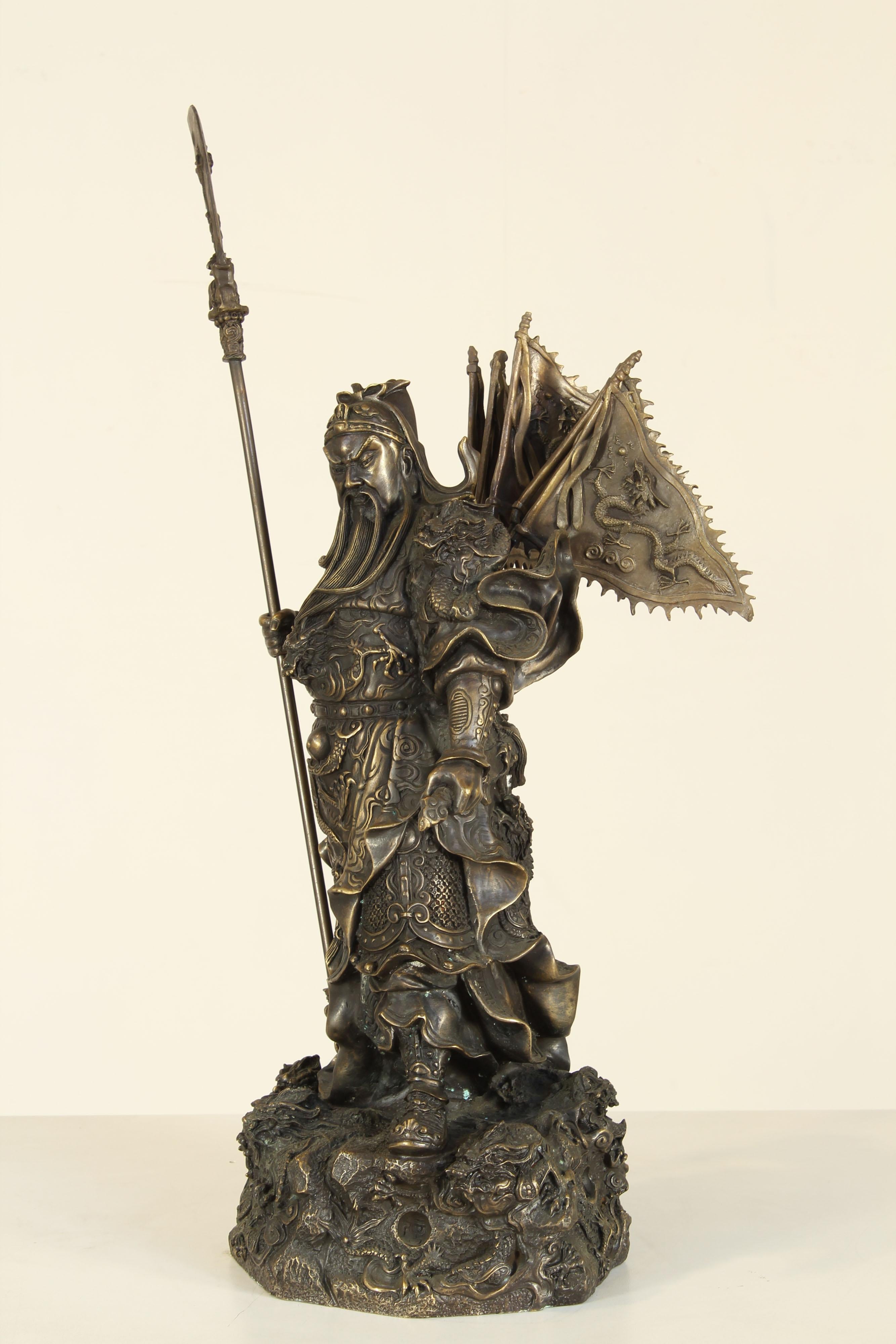 Japonais Artiste japonais, dieu de la guerre, 20e siècle, bronze en vente