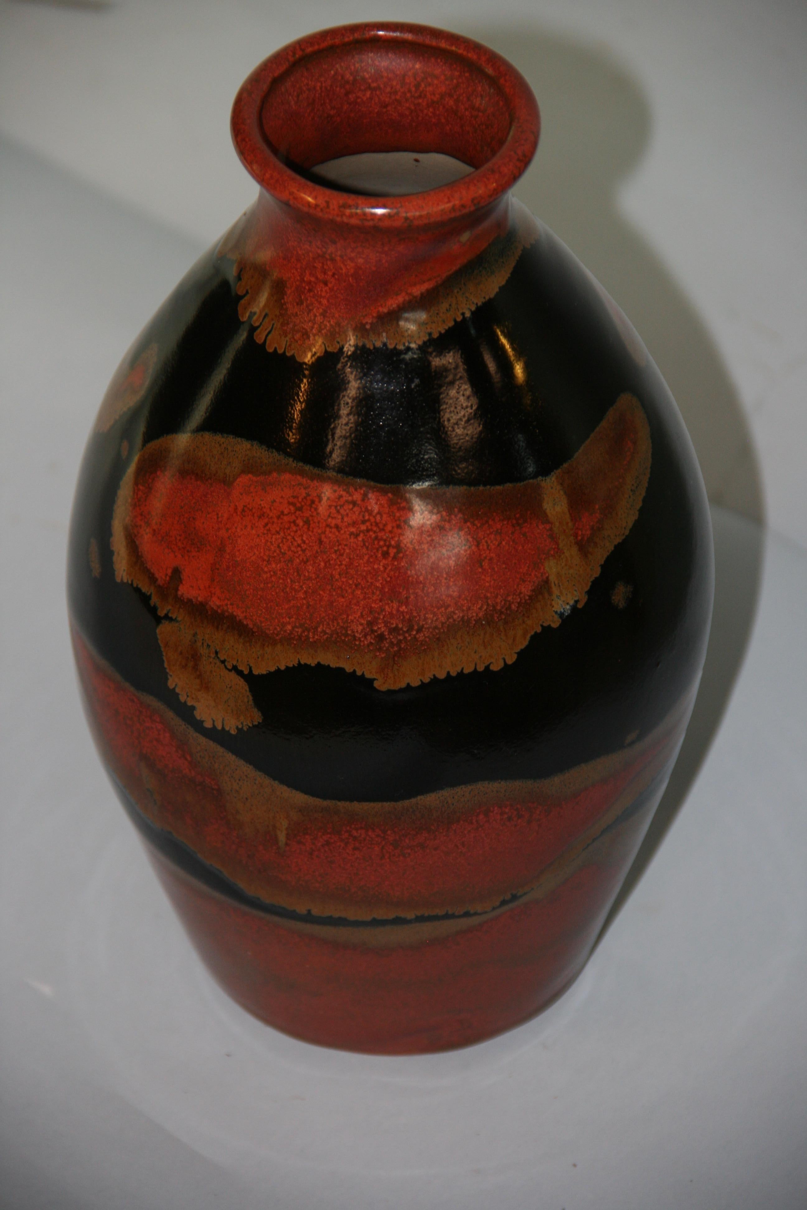 Ceramica Vaso in ceramica smaltata realizzato da un artista giapponese in vendita