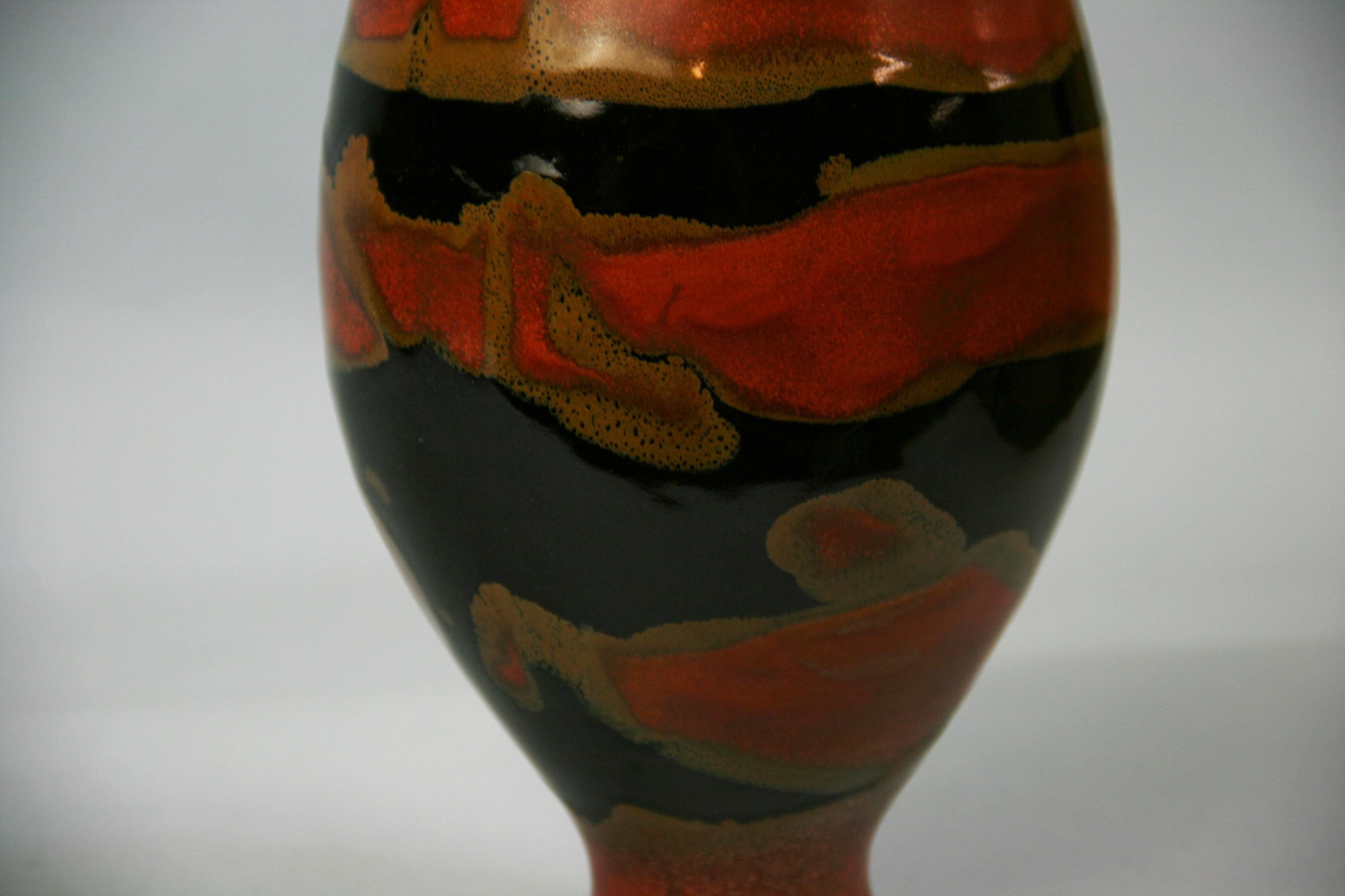 Japanese Artist Made Glazed Ceramic Vase For Sale 5