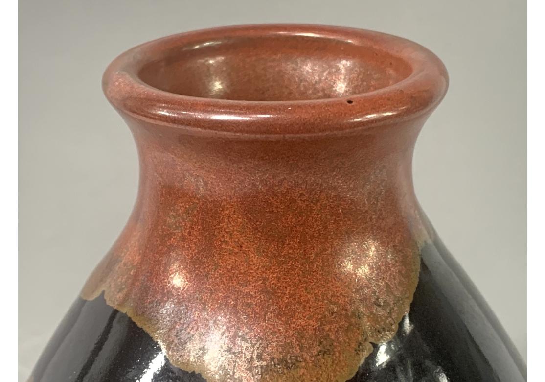 Mid-Century Modern Japanese Artist Made Glazed Pottery Vase For Sale