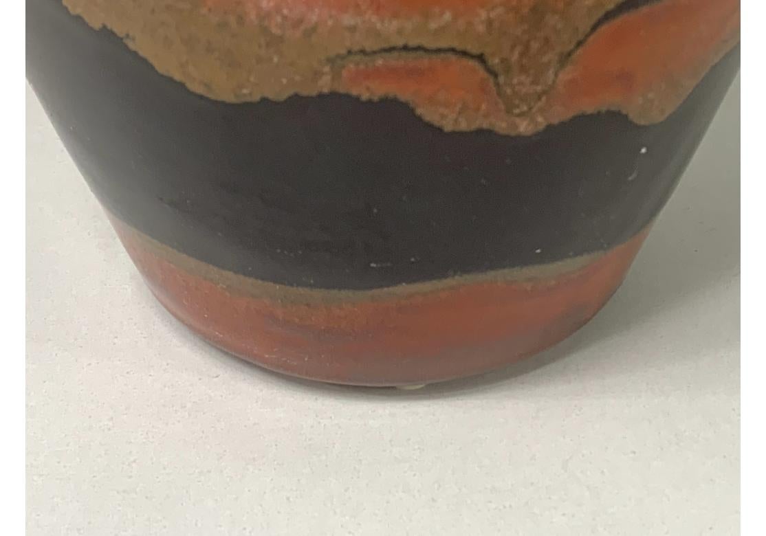 Japanese Artist Made Glazed Pottery Vase For Sale 2