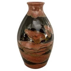 Japanese Artist Made Glazed Pottery Vase