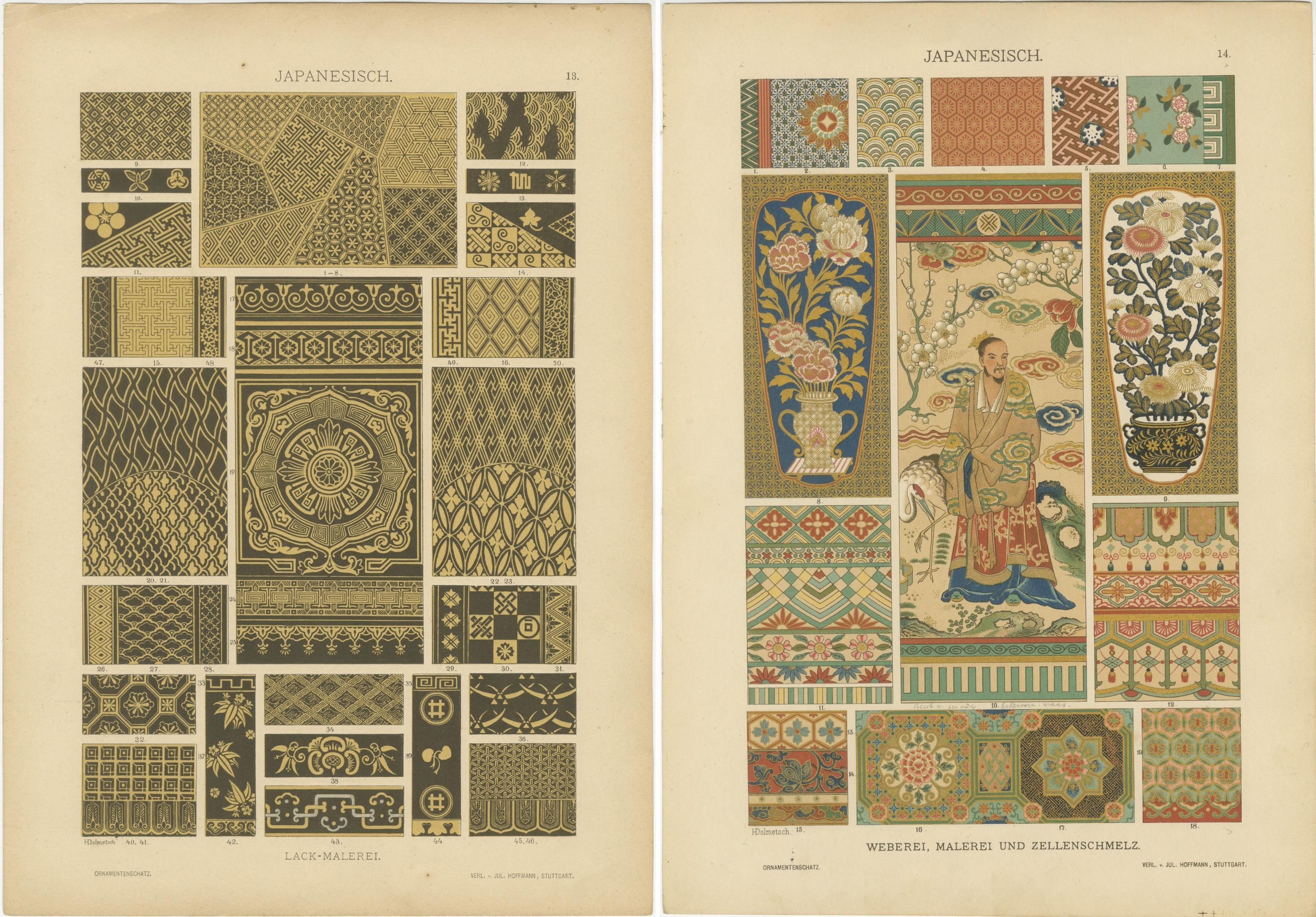 Japanese Artistic Mastery in Dolmetsch's 1887 Ornamental Collection For Sale 2