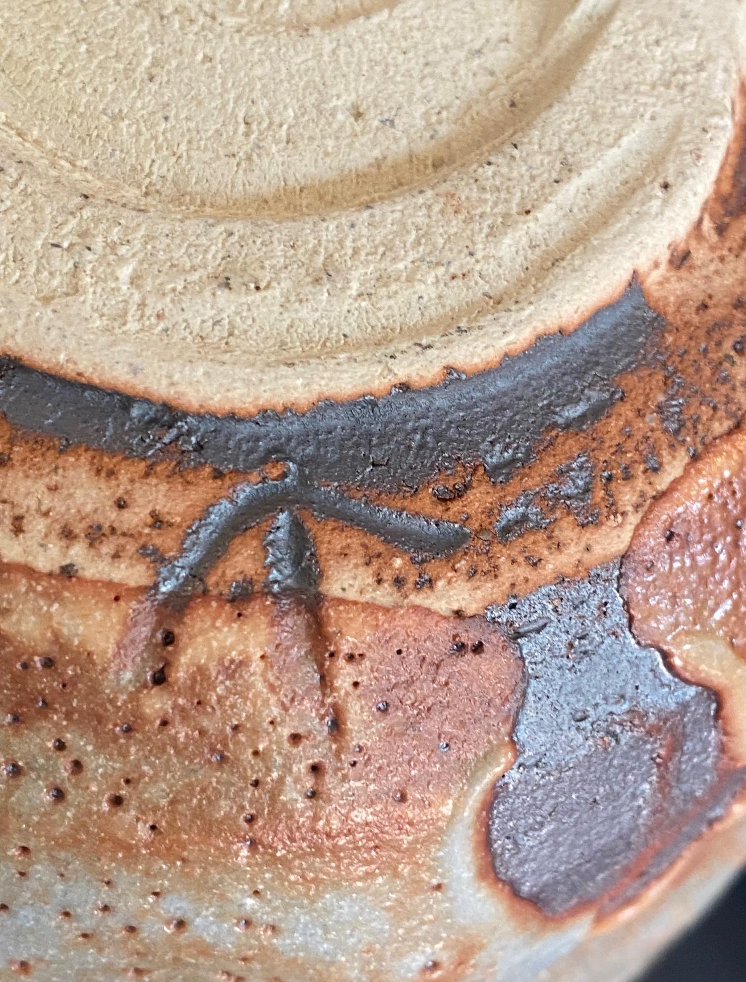 Japanische asiatische antike Shino Yaki Ware Studio Pottery Wabi-Sabi Chawan-Teeschale aus Japan im Angebot 12
