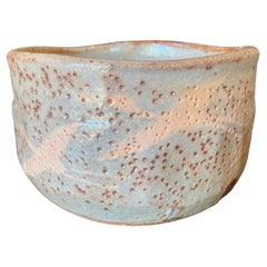 Japanese Asian Antique Shino Yaki Ware Studio Pottery Wabi-Sabi Chawan Tea Bowl