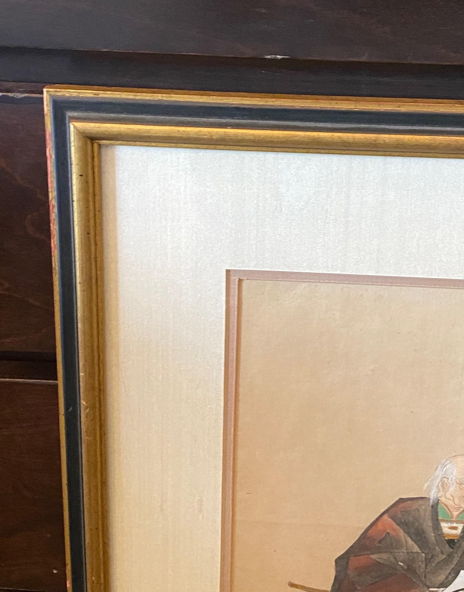 Japanese Asian Edo Period Tosa School Original Painting Imperial Court Officials For Sale 4