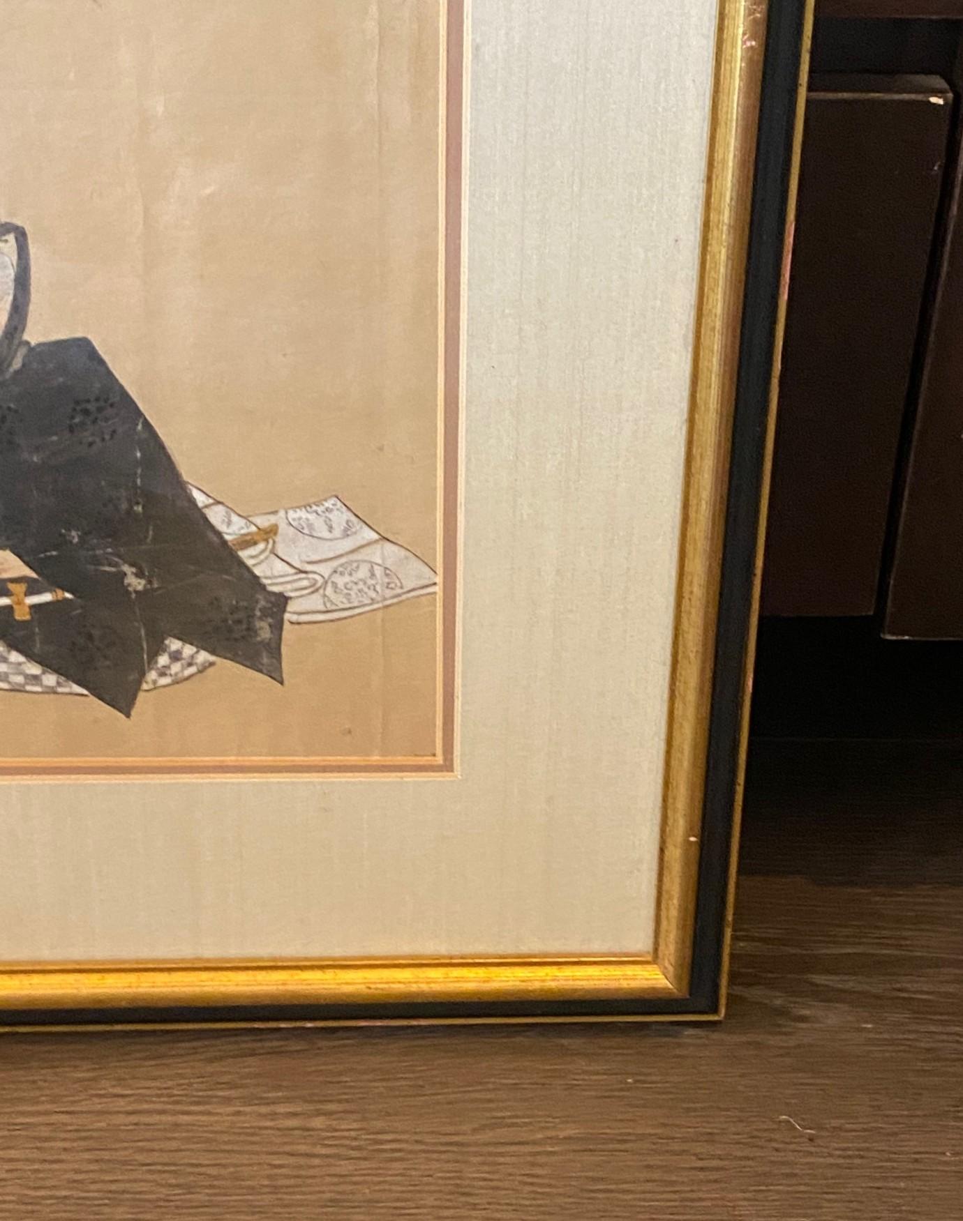 Japanese Asian Edo Period Tosa School Original Painting Imperial Court Officials For Sale 2