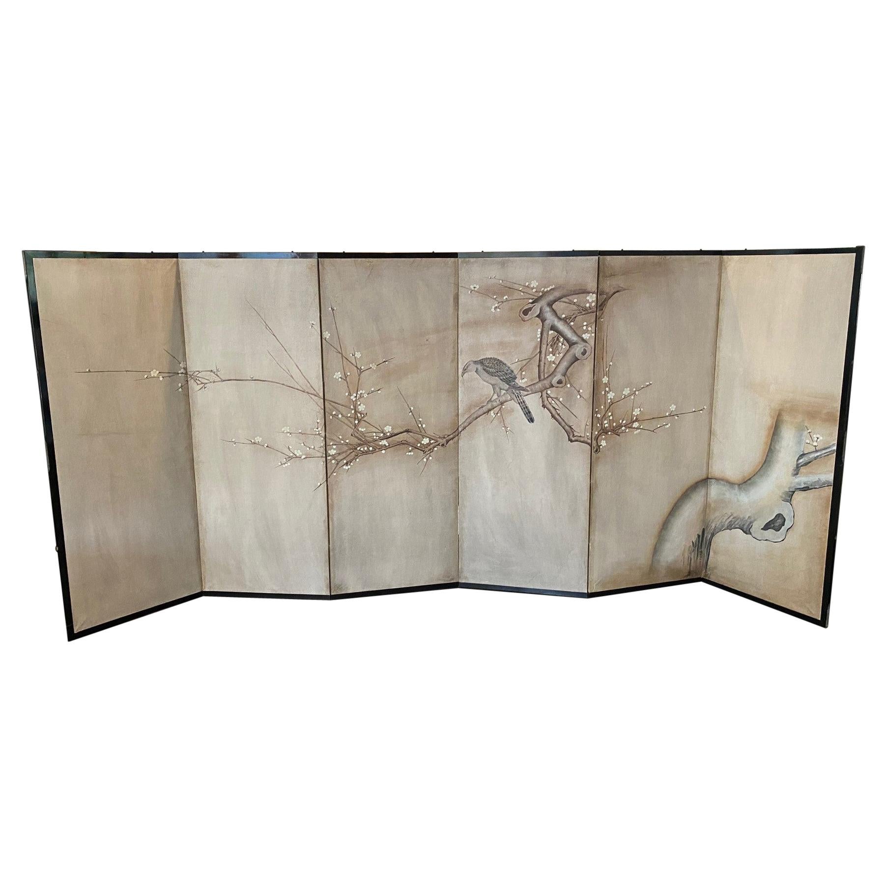 A pair of sixpanel Japanese screens (byobu) For Sale at 1stDibs