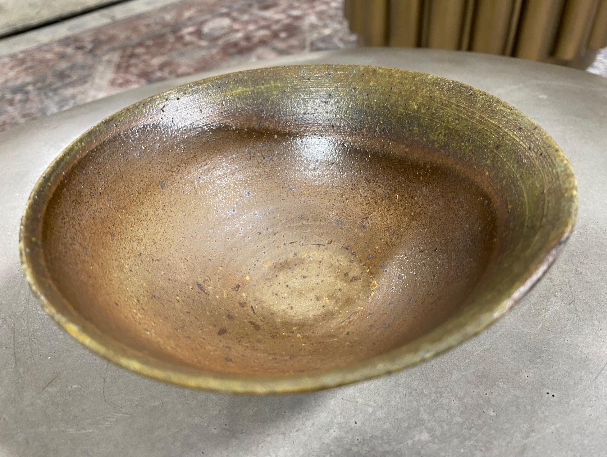 Bol à thé Chawan en poterie japonaise asiatique signé Bizen Yaki Ware de Wabi-Sabi Studio 1