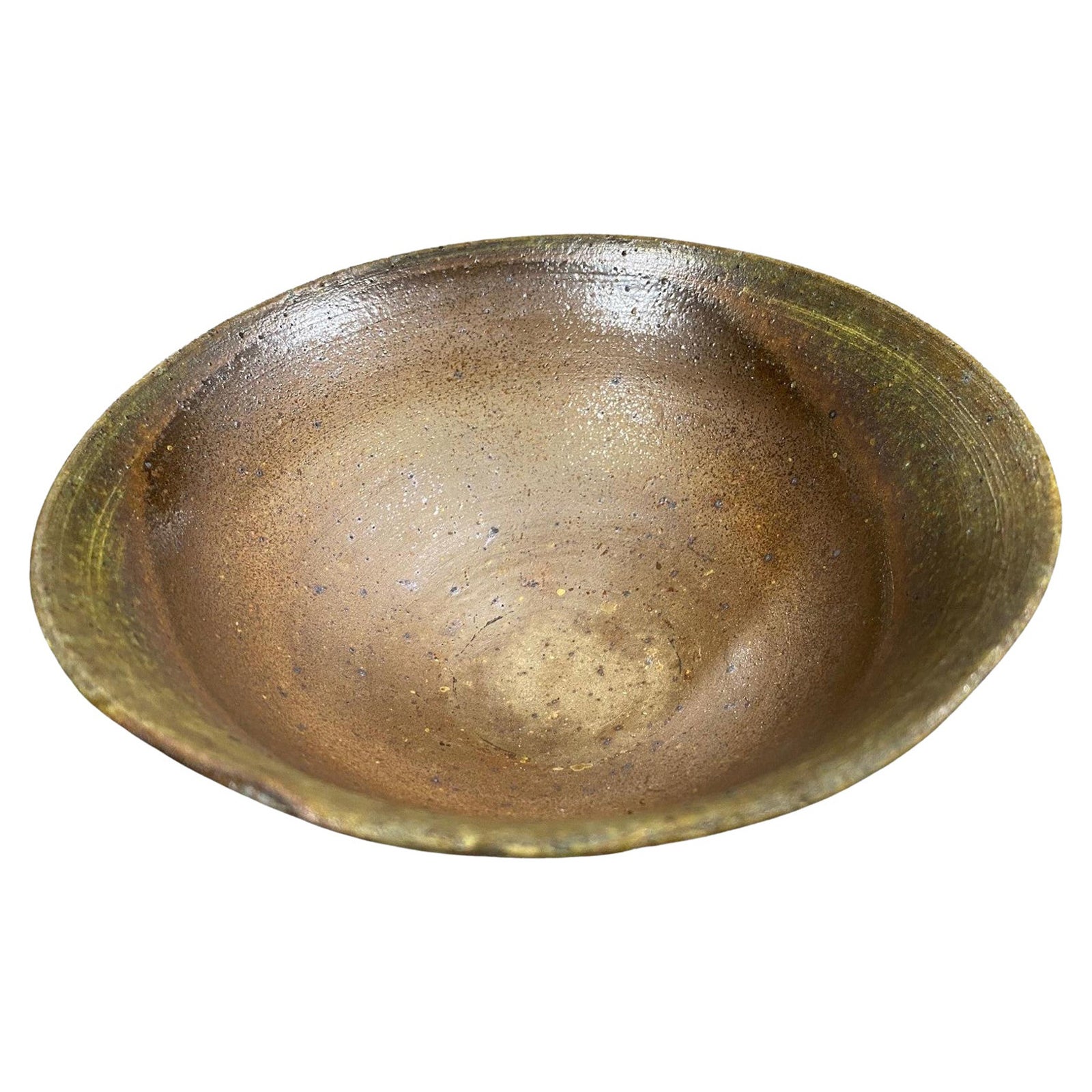 Japanese Asian Signed Bizen Yaki Ware Wabi-Sabi Studio Pottery Chawan Tea Bowl