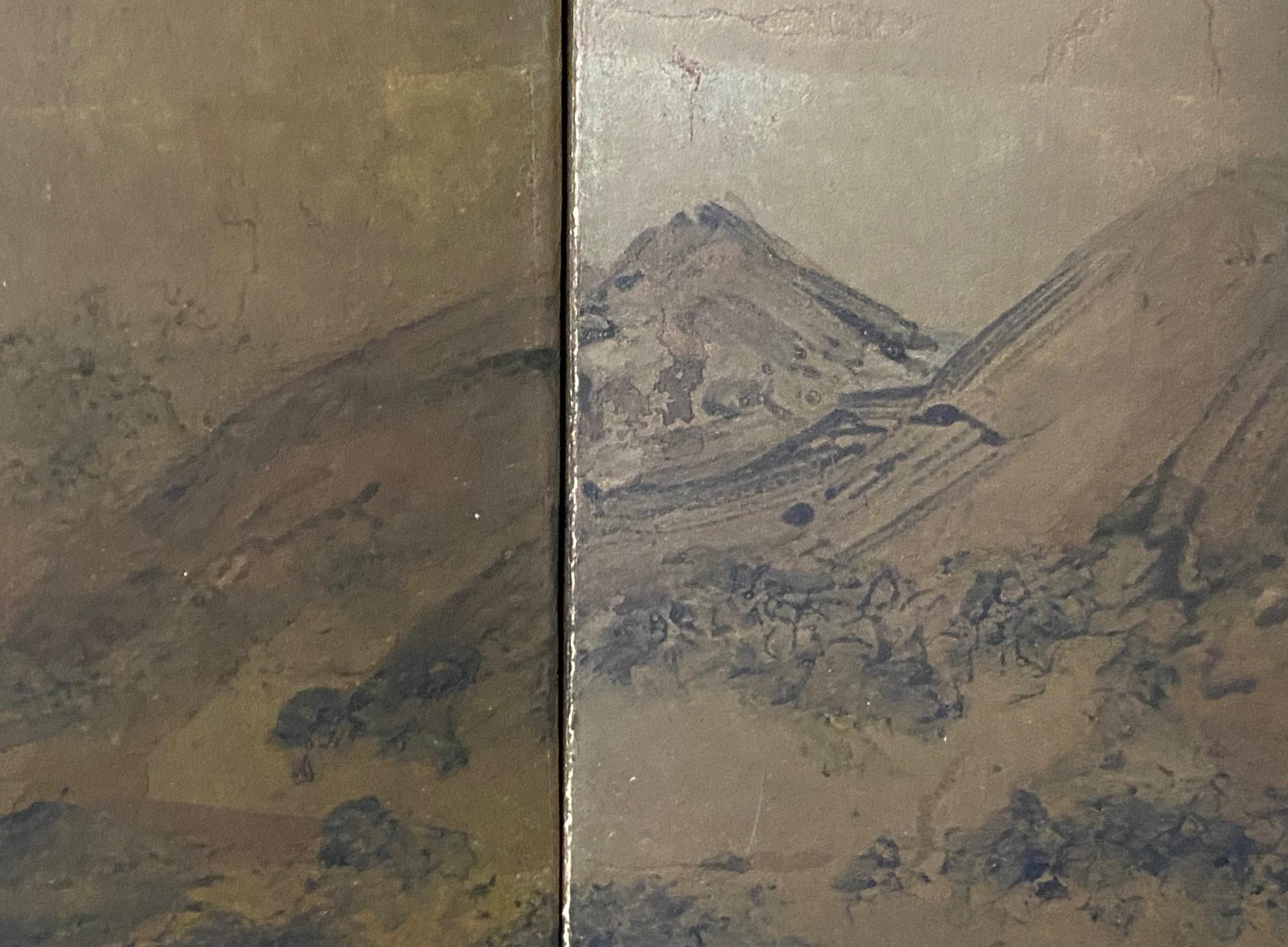 Japanisch Asiatisch Signiert Vier Panel Folding Byobu Bildschirm Eternal Spring Landscape im Angebot 4