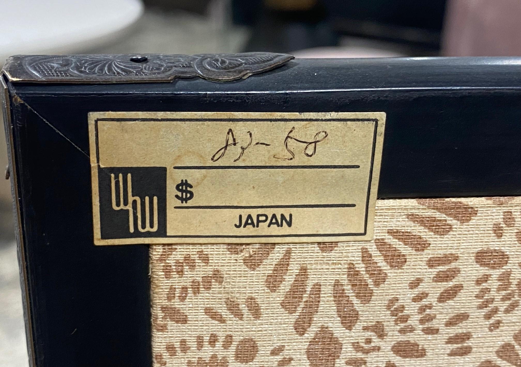 Biombo japonés asiático firmado Byobu Showa de cuatro paneles plegables Cuentos del Genji en venta 10