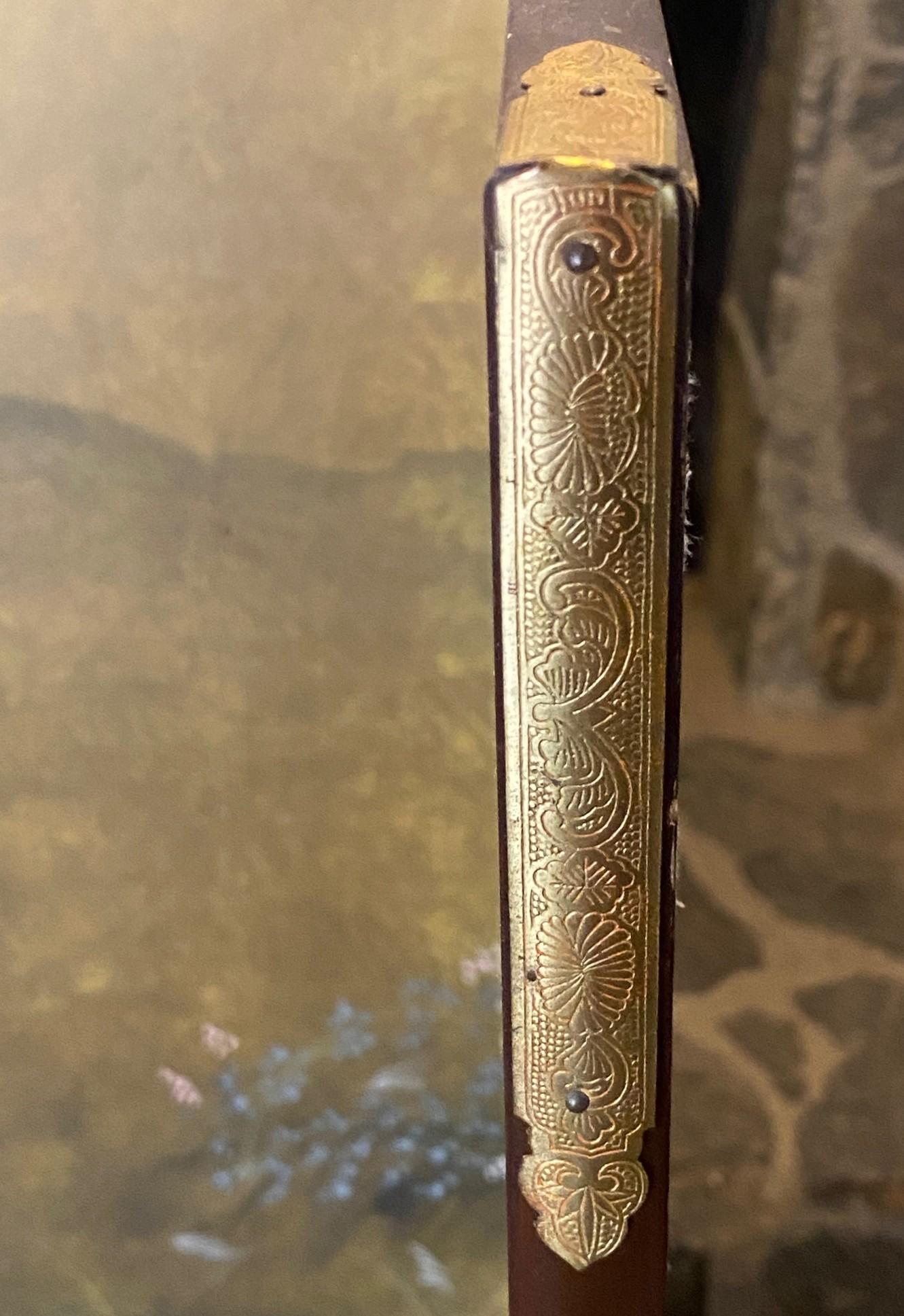 Japanese Asian Signed Four-Panel Folding Byobu Showa Screen Tales of the Genji in vendita 12
