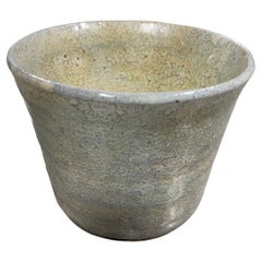 Japanese Asian Signed Glazed Pottery Ceramic Folk Art Wabi-Sabi Yunomi Teacup