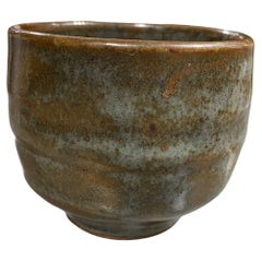 Japanese Asian Signed Glazed Pottery Ceramic Folk Art Wabi-Sabi Yunomi Teacup