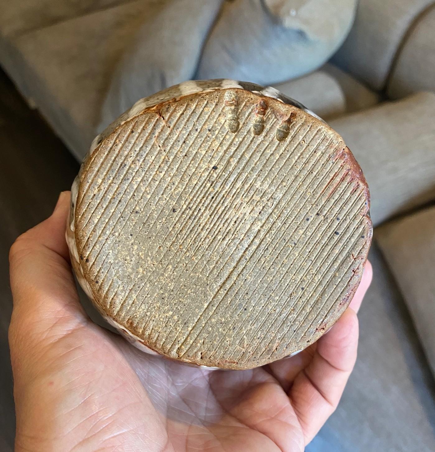 Bol à thé Chawan signé Studio Pottery Wabi-Sabi en céramique émaillée asiatique japonaise en vente 5