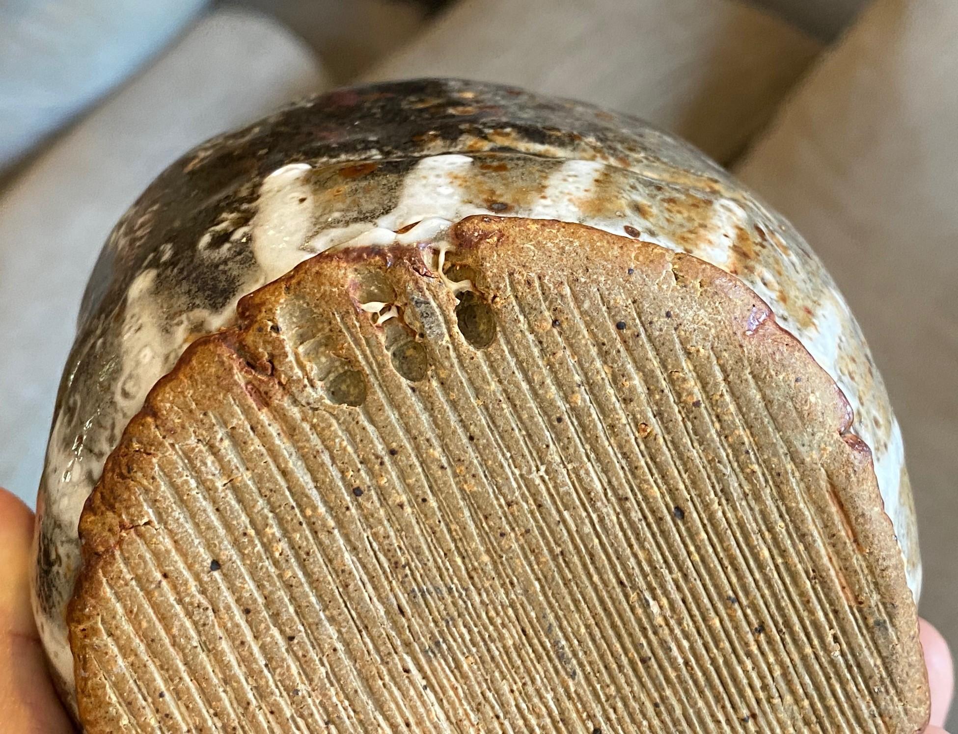 Bol à thé Chawan signé Studio Pottery Wabi-Sabi en céramique émaillée asiatique japonaise en vente 10
