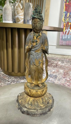 Japanese Asian Temple Shrine Edo Wood Kannon Bodhisattva Buddha Amida Statue