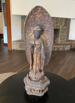 Japanese Asian Temple Shrine Edo Wood Kannon Bodhisattva Buddha Amida Statue