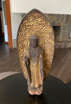 Japanese Asian Temple Shrine Edo Wood Kannon Bodhisattva Buddha Amida Statue