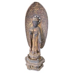 Japanese Asian Temple Shrine Edo Wood Kannon Bodhisattva Buddha Amida Statue
