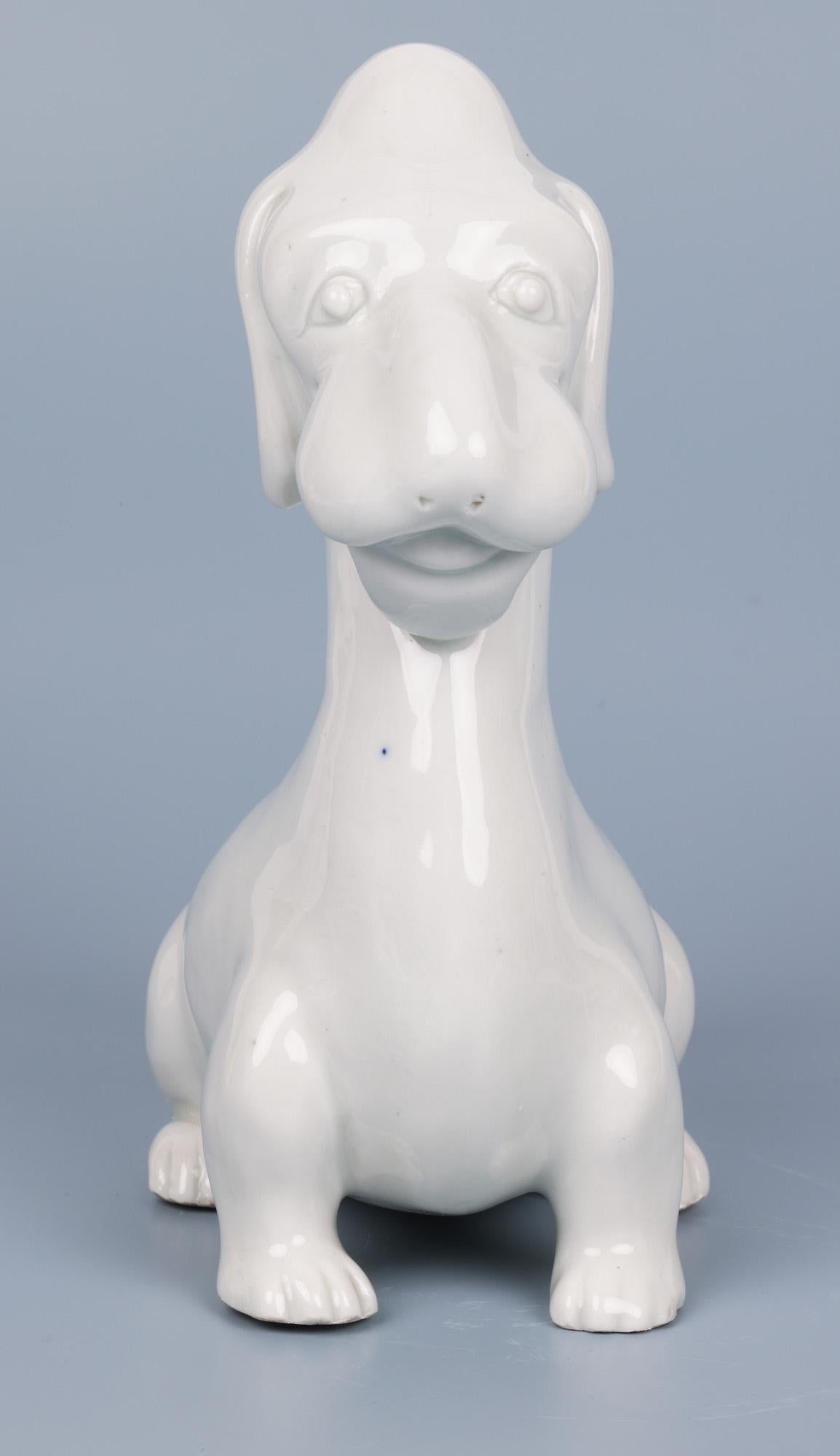 Japanese Attributed Blanc de Chine Model of a Stylized Dog For Sale 6