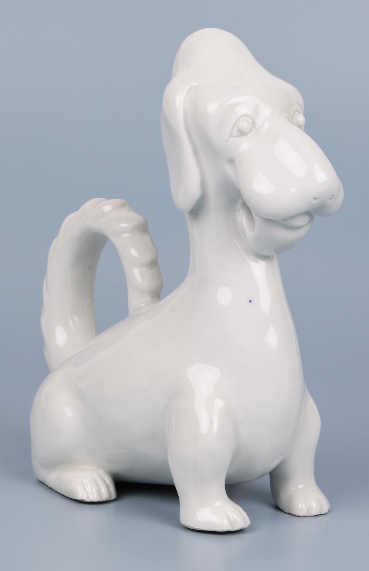 Japanese Attributed Blanc de Chine Model of a Stylized Dog For Sale 9