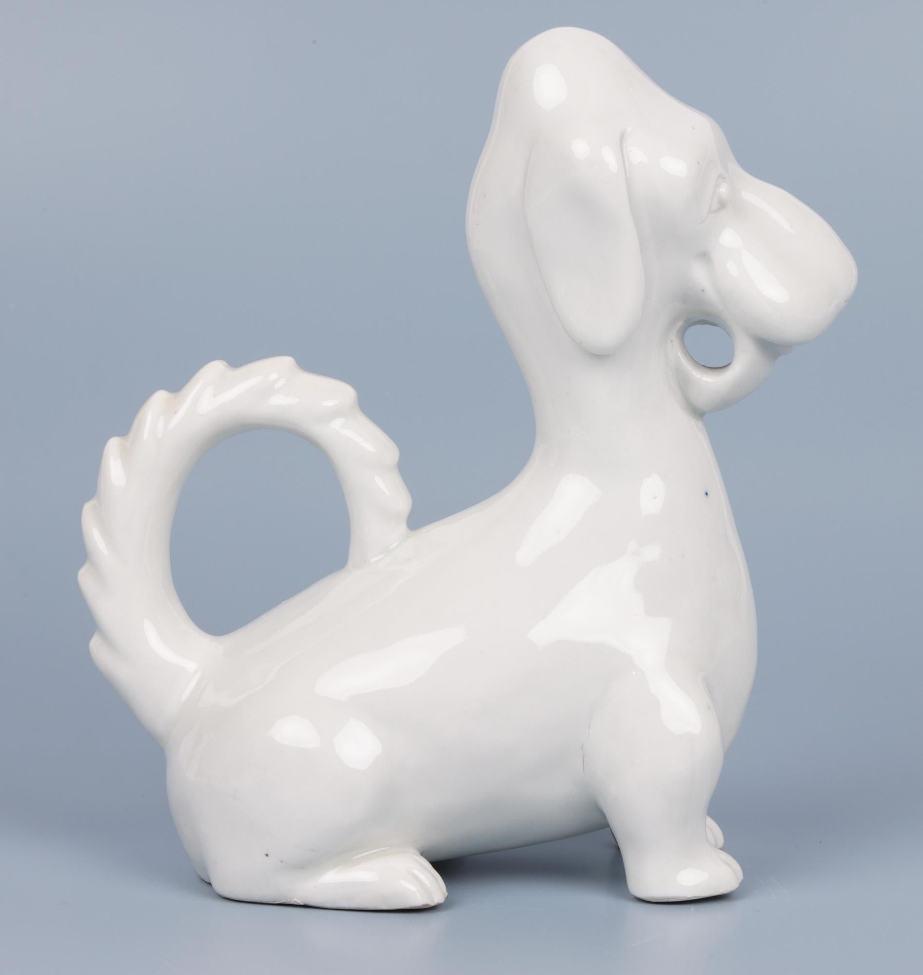 Japanese Attributed Blanc de Chine Model of a Stylized Dog For Sale 1