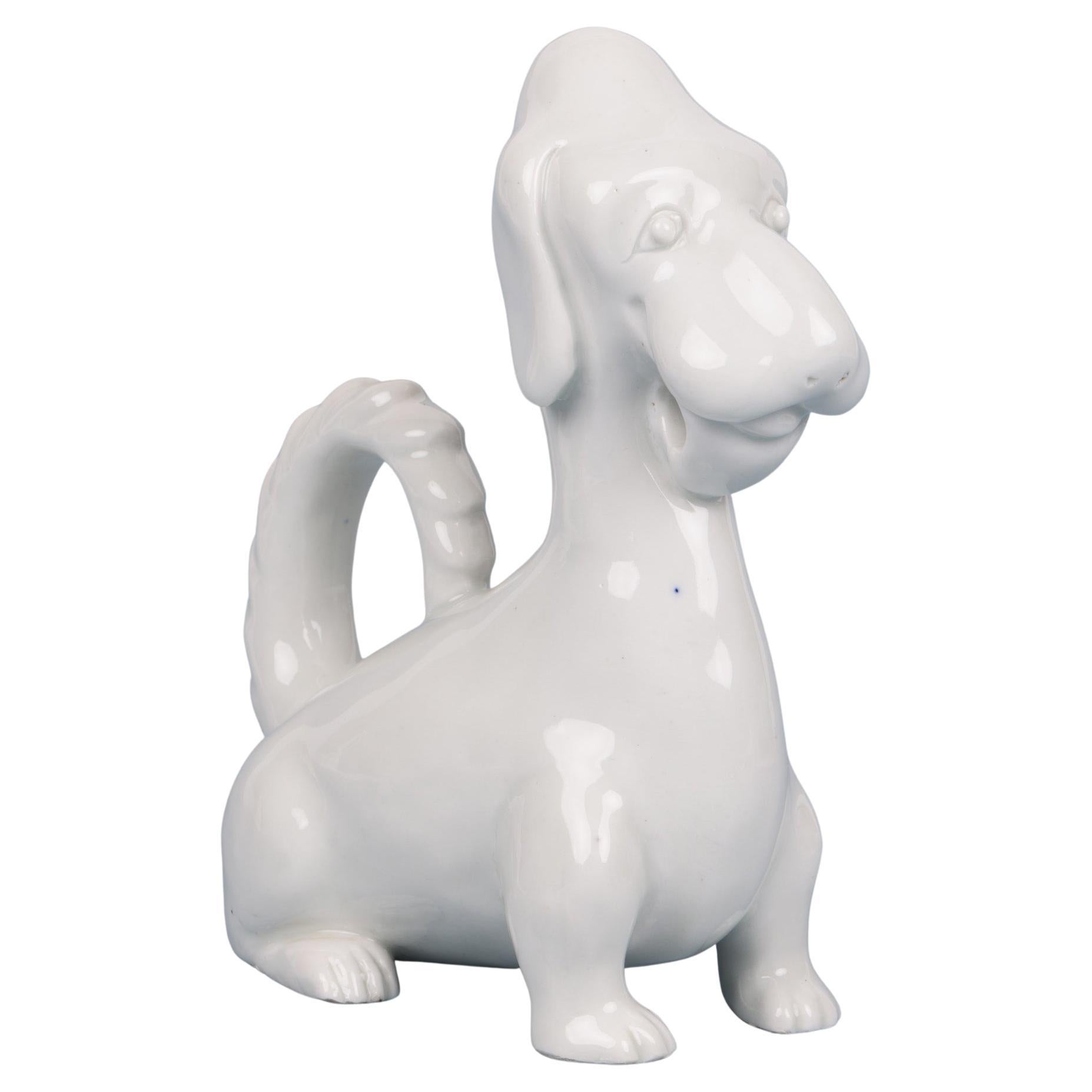 Japanese Attributed Blanc de Chine Model of a Stylized Dog